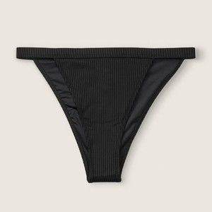 Victoria's Secret PINK Swim Ribbed High Leg Bikini Bottom Black